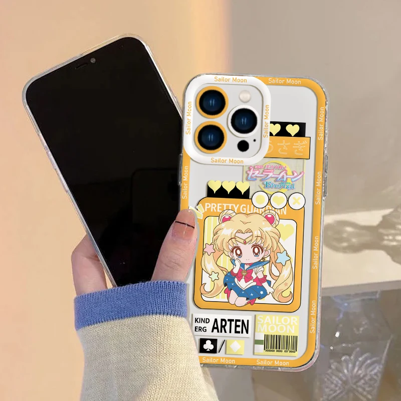 Anime S-Sailors Moons Phone Case for Xiaomi Redmi Note 13 12 12C 11 10 10C 13C 10s 9A 9T 9C 8 7 Pro Max 4G 5G Transparent Cover