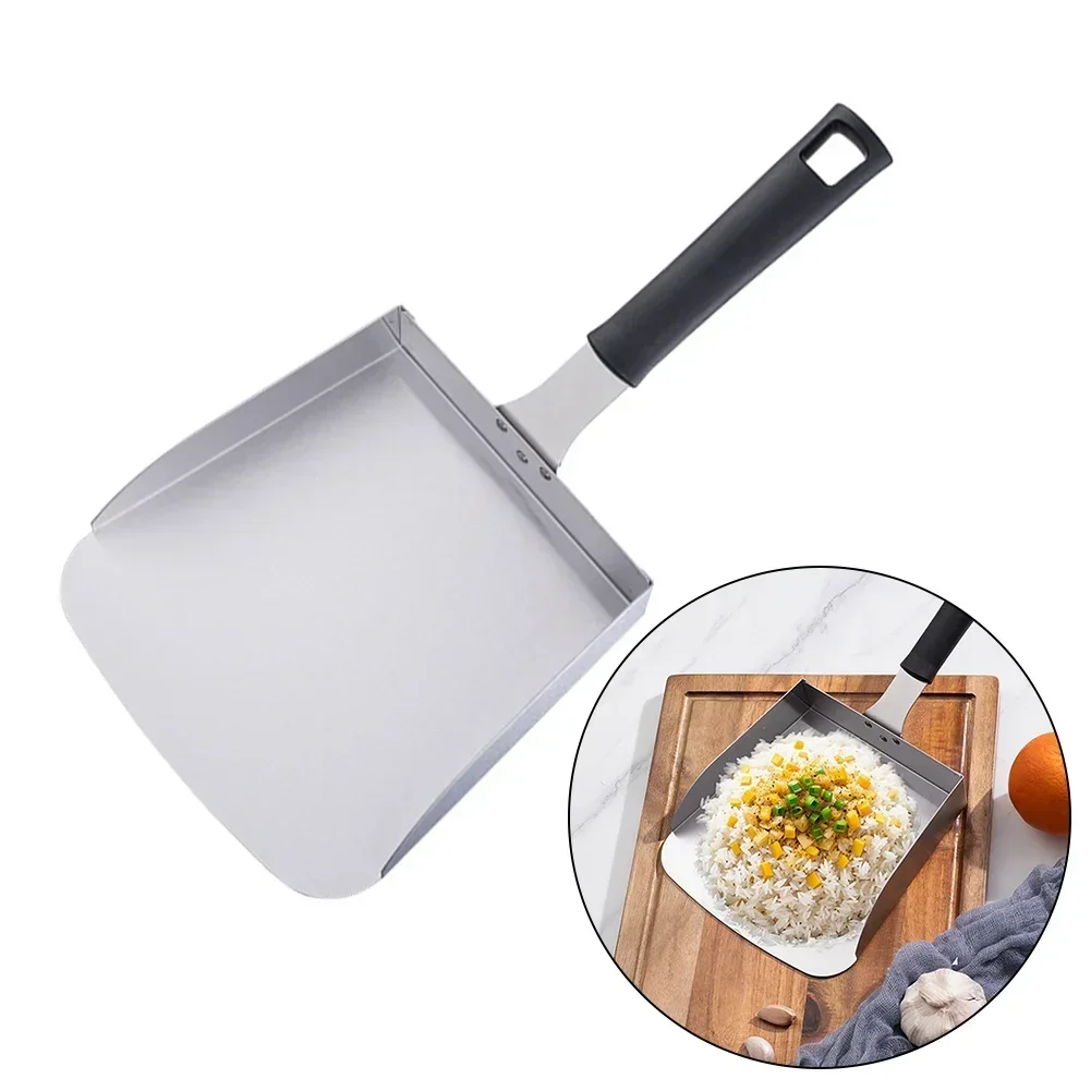 Espátula grande para hamburguesas y patatas fritas, plancha de acero inoxidable para barbacoa, aperitivos de transferencia para fiestas, picnics, barbacoas, cenas familiares