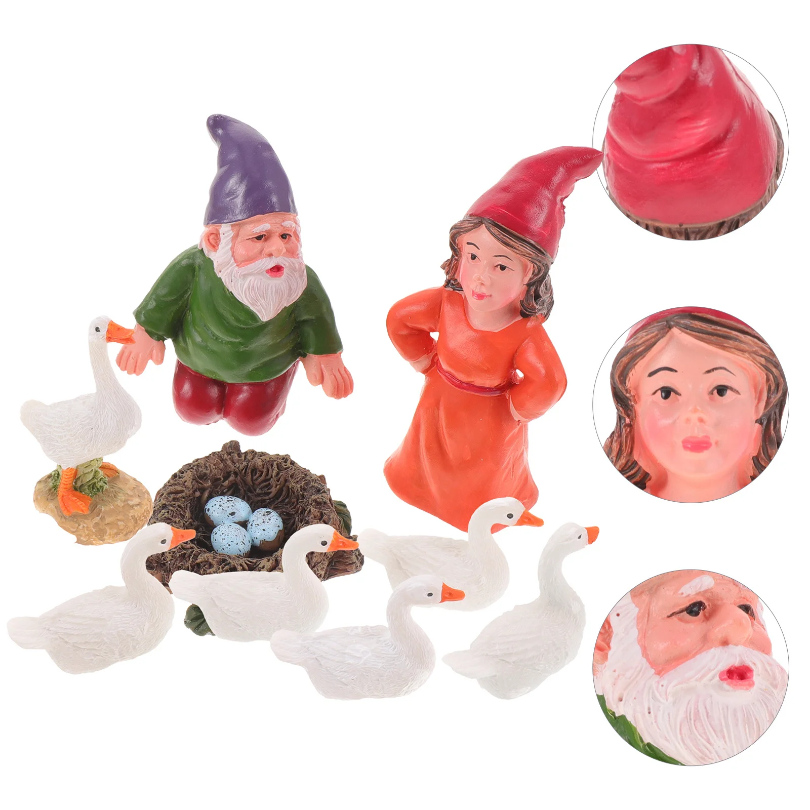 

1Set Gnome Ornament Resin White Beard Garden Statue Outdoor Yard Lawn Decor Funny Wizard Sculpture Gnome Ornament