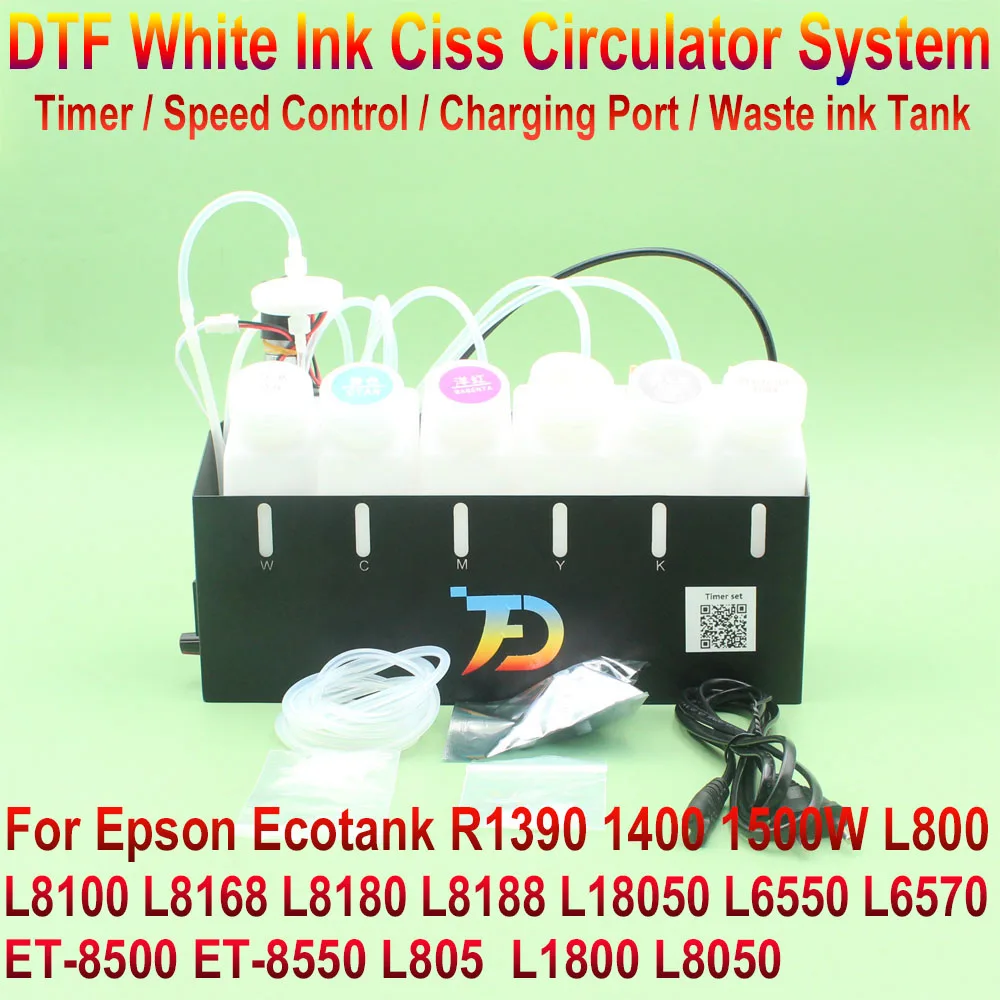 ET8550 DTF Circulator White Ink CISS System Machine For Epson L18050 L8050 L1800 L800 L805 XP600 8500 White Ink Stirrer Timer