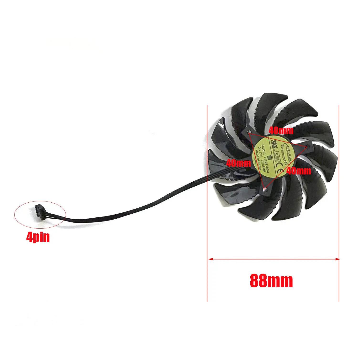 88MM T129215SU 3pin 4pin Cooler Fan For Gigabyte GTX 1050 Ti GTX 1080 1060 NVIDIA 1070 MIN Gaming OC 3G AMD Graphics Card