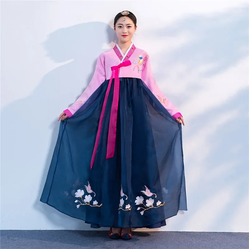 Embroidery Traditional Hanbok Dress Women Orthodox Court Palace Wedding Clothing Korean Ancient Princess Dance Dresses