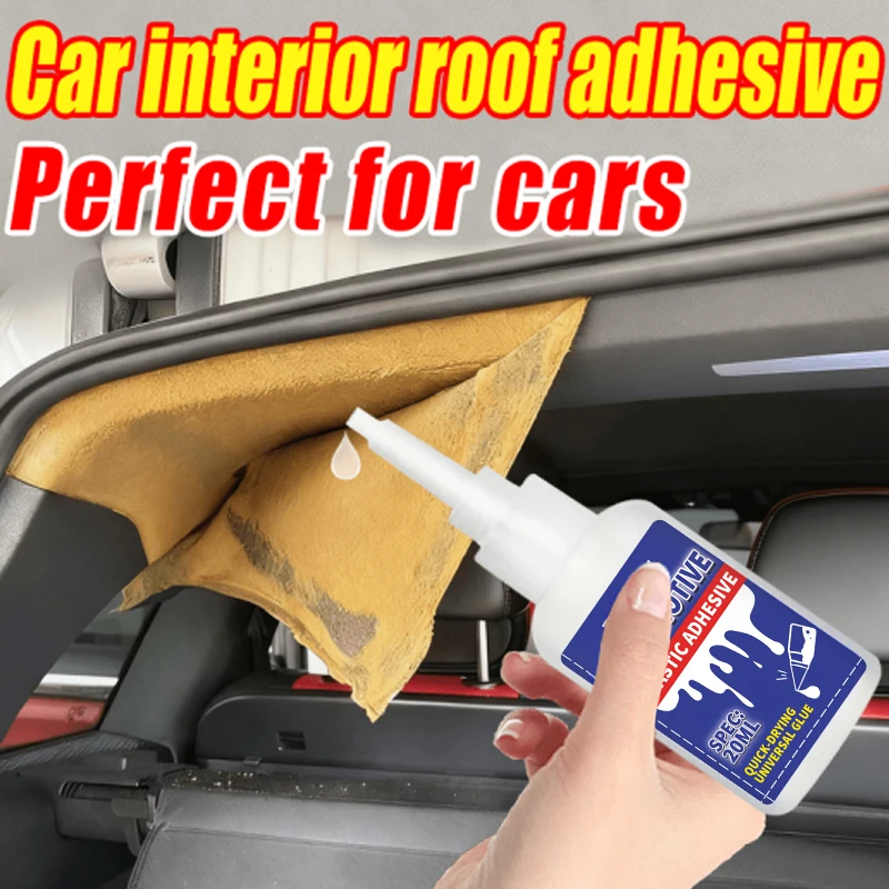 Car Interior Glue - Glue for Repairing Cracked Interior Headliner Leather, Suitable for Car Center Consoles, Door Handles, and Leather Tears, Easy to Use, Ideal for Home and Car, Dashboard Repair, Quick Repair Solution, Strong Adhesive, DIY Enthusiasts