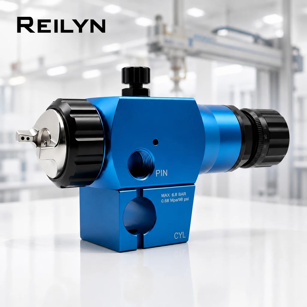 Reilyn Dm-1000 Automatic Spray Gun Kit Stainless Nozzle Forged Anodized Body Spray Gun with 4pcs Needle