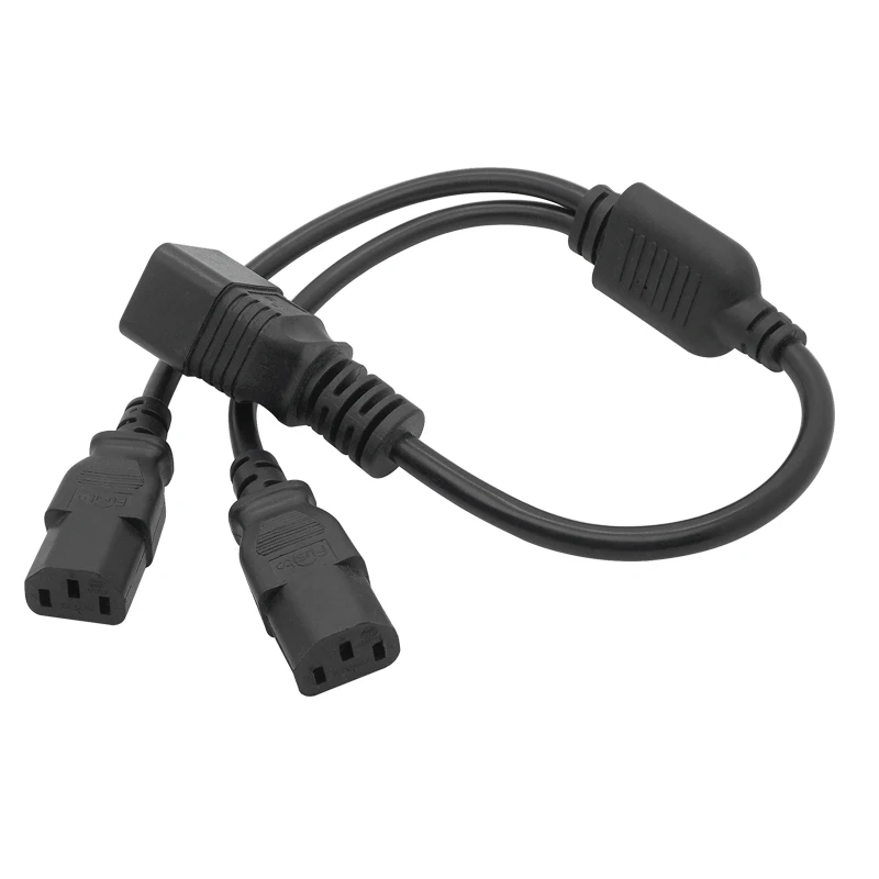 IEC 320 C20 Plug to 2XC13 Y Type Splitter Power Extension Cable Cord Charging Adapter 53CM Adaptador C20-2*C13