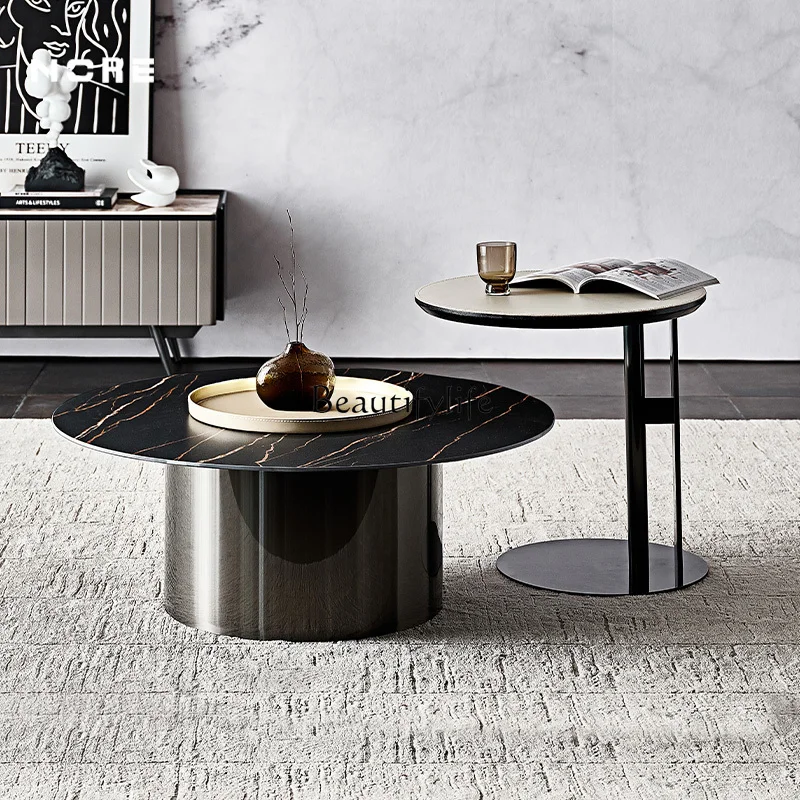 

Italian minimalist rock slab coffee table size combination/light luxury modern marble