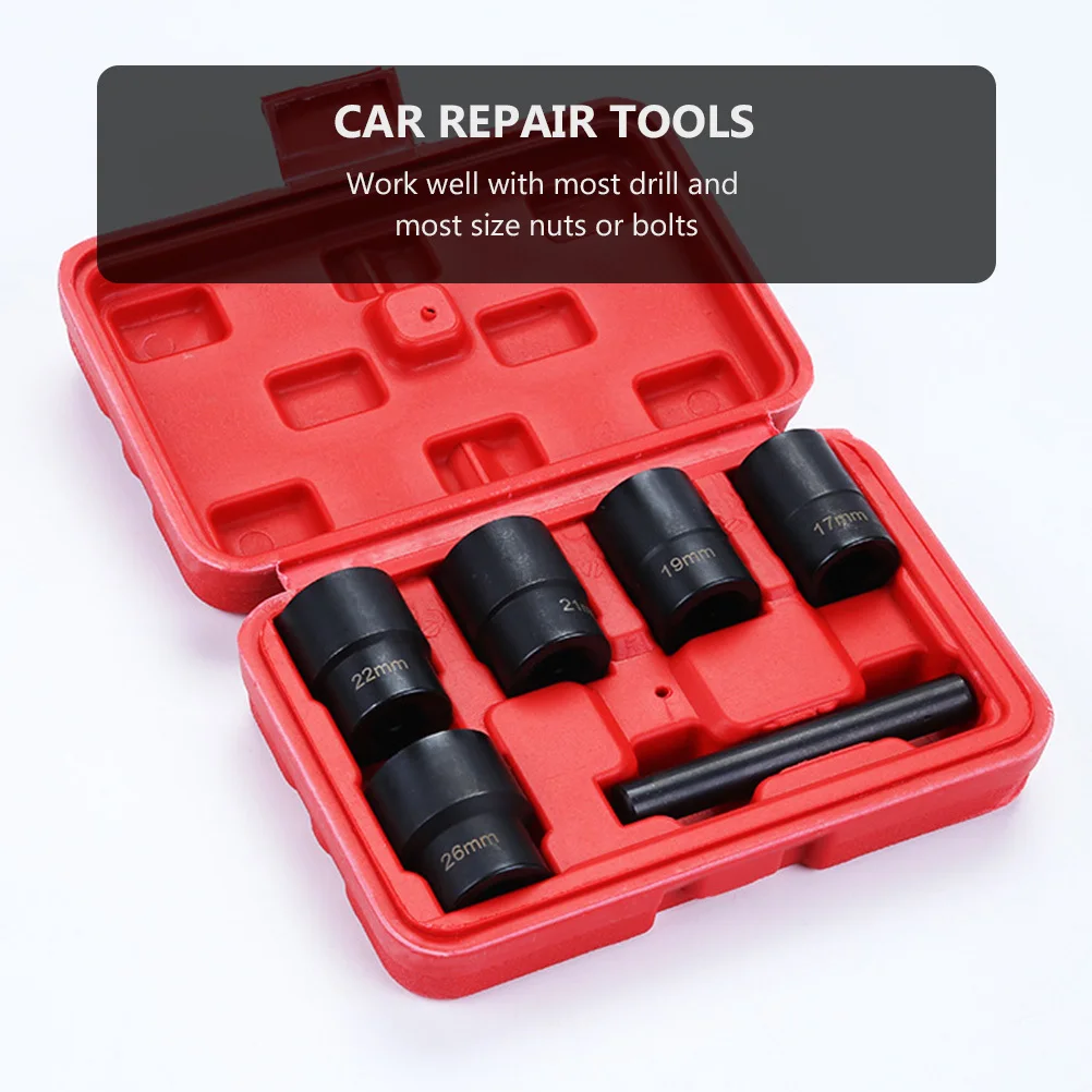 

6Pcs Nut Extractor Set Rust Bolt Removers Wear-Resistant Broken Bolt Extracting Tools Carrying Case Nut Removing Tools