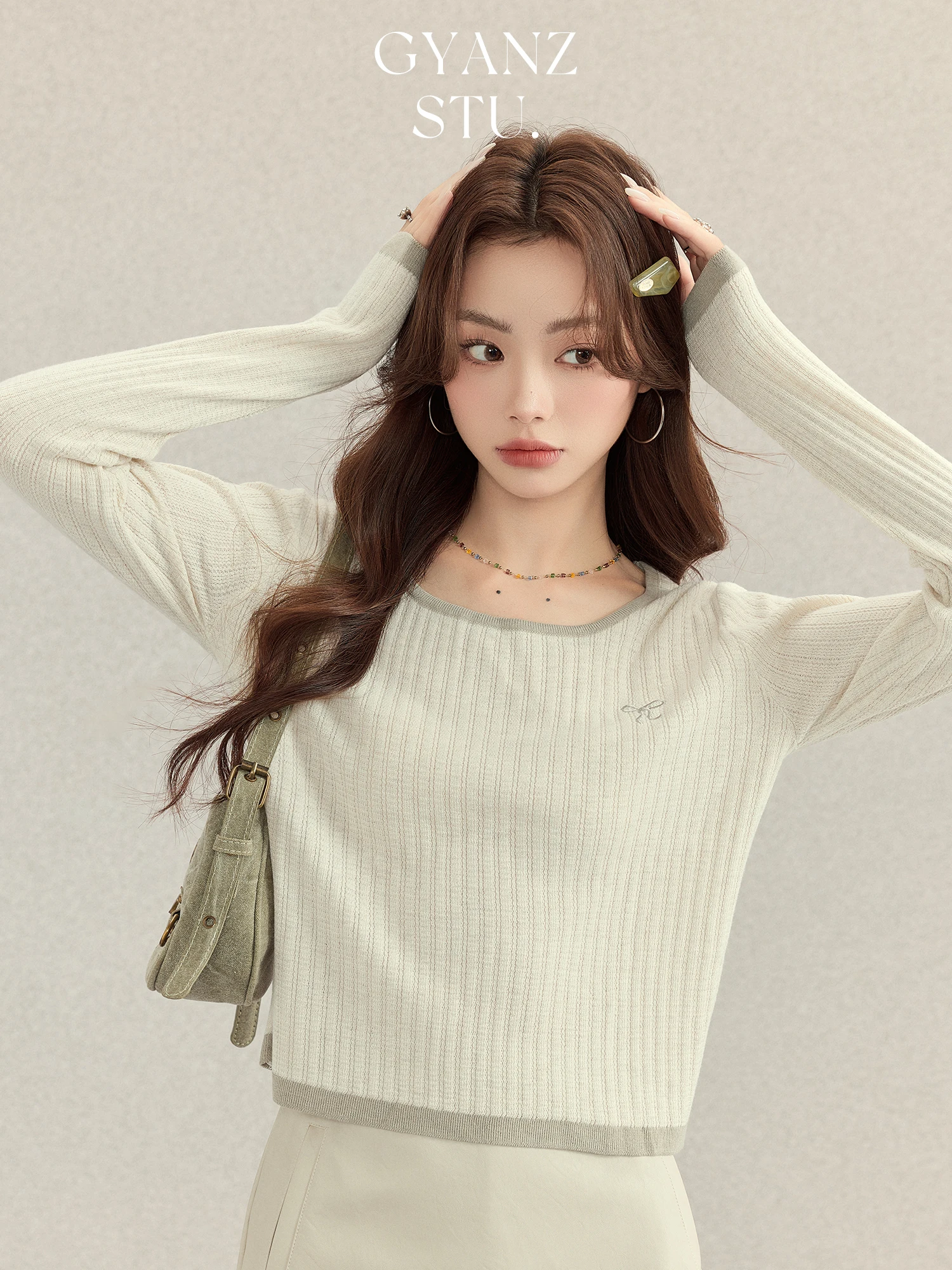 

Женский облегающий вязаный свитер High Yanzi в корейском стиле с цветными блоками, базовый топ для осени и зимы, новинка