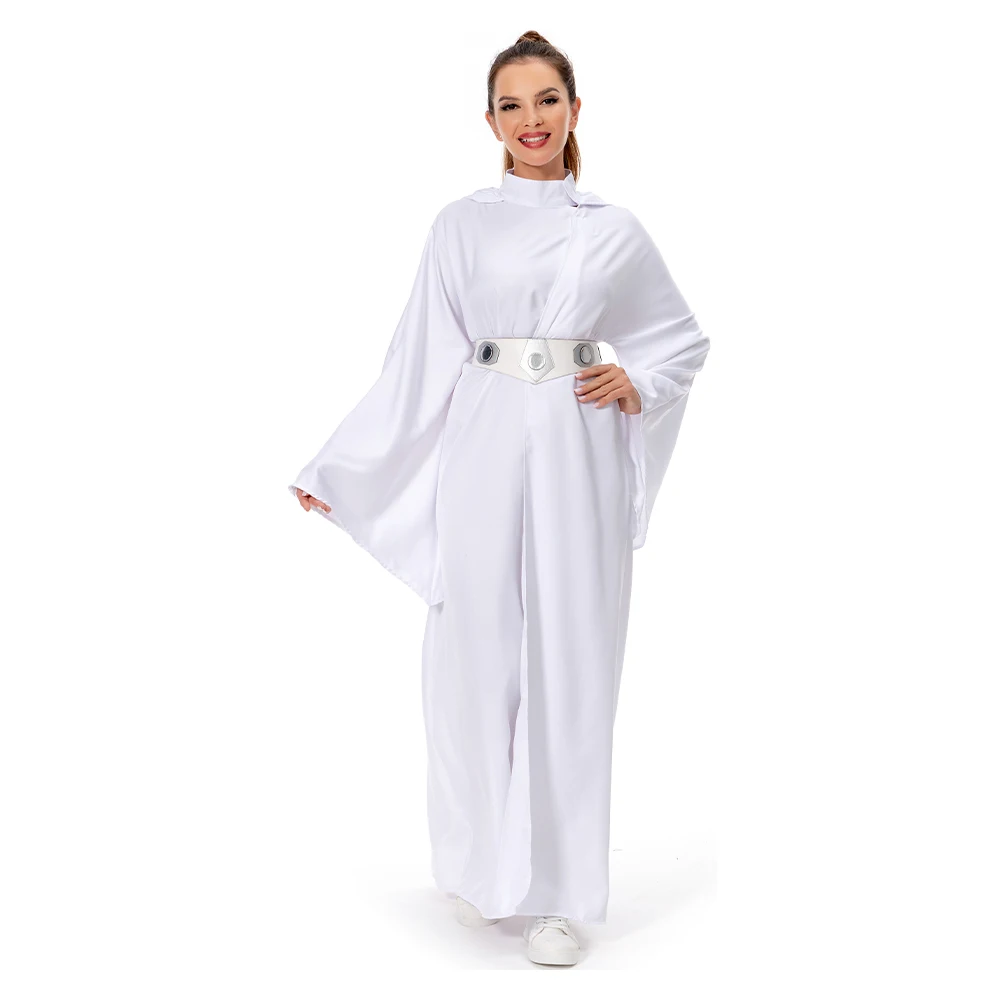 Adult Leia Cosplay Princess Costume Belt Robe Top Skirt Women Halloween Space Battle Cloth Outfits Carnival Party Fantasy Suit