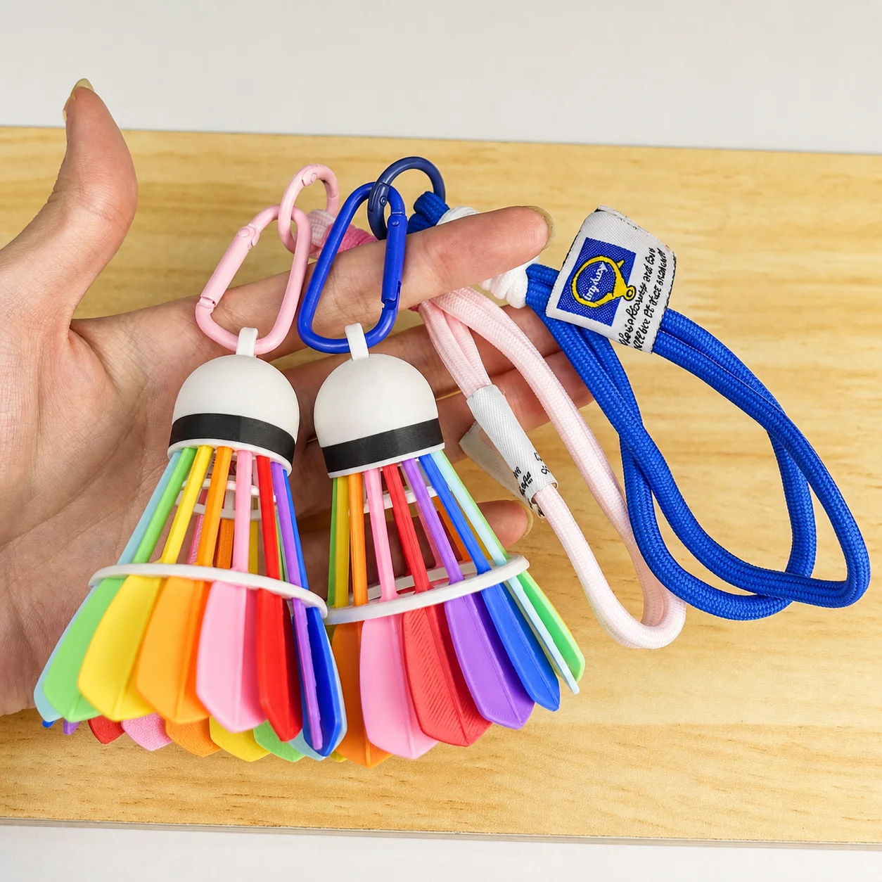 Colorful Keychain Pendant Colorful Decorative Keychain Sports Bag Charm Braided Badminton Keychain For Keys Backpack Luggage