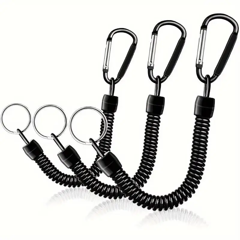 Spring Coil Keychains,Retractable Wrist Strap Safety Rope,8.46
