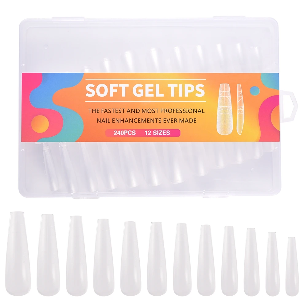 

240 шт., акриловая накладная линия ногтей, быстрое наращивание, полное покрытие, пресс для ногтей с градуированным вспомогательным оборудованием для маникюра, художественные инструменты