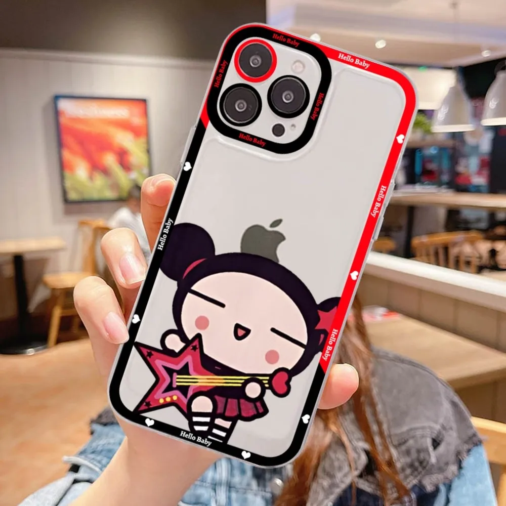 Custodia per telefono Cartoon Pucca Garu per iPhone 15 14 13 12 11 Pro Max XS X XR Mini Cover protettiva