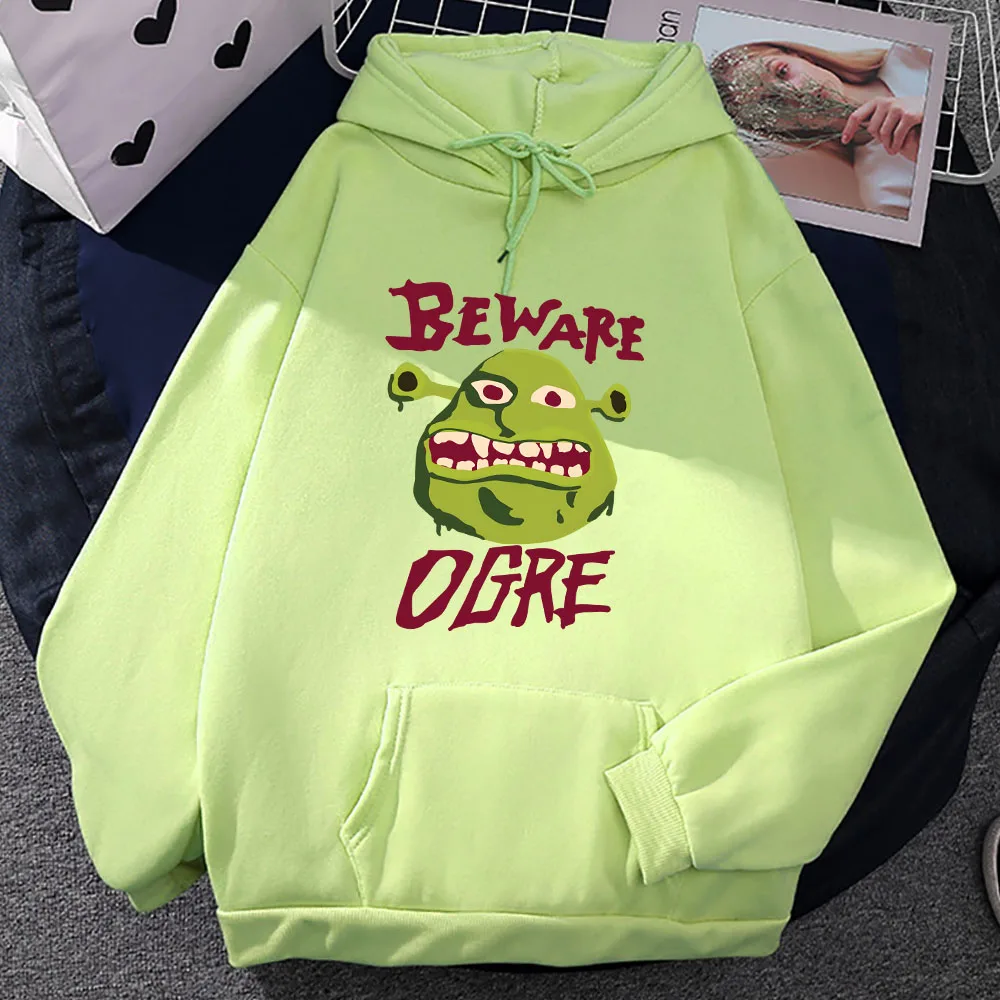 Anime Monster Shrek Hoodie pria dan wanita, busana sederhana lengan panjang musim gugur dan musim dingin busana jalanan