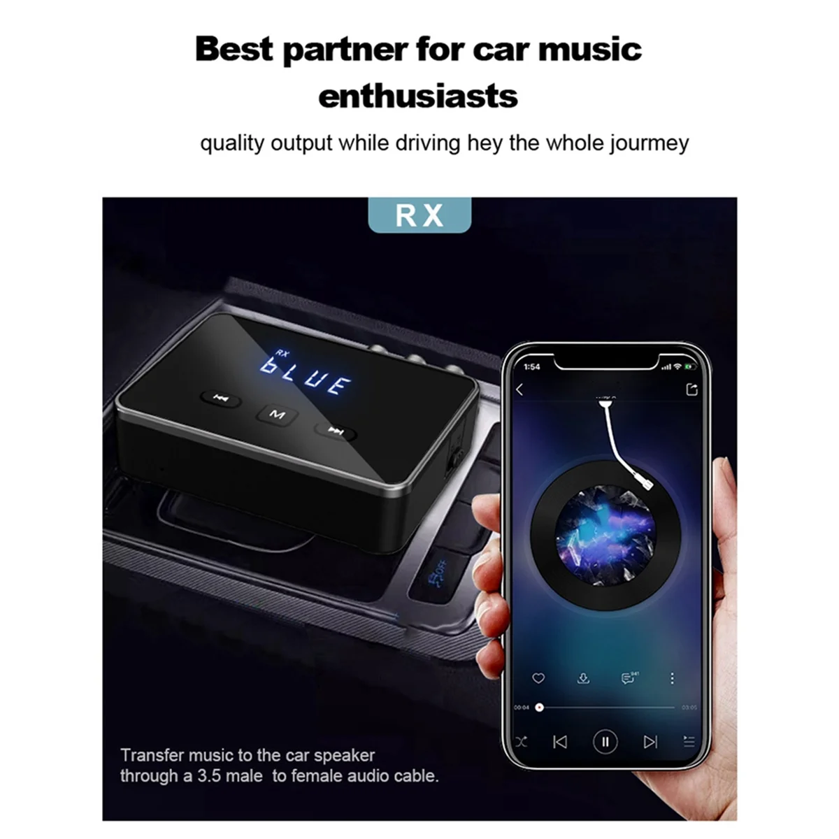 ABJG-新しい Bluetooth レシーバー 5.3 HD 3.5 ミリメートルジャック Aux ワイヤレスアダプタ音楽テレビカーオーディオ