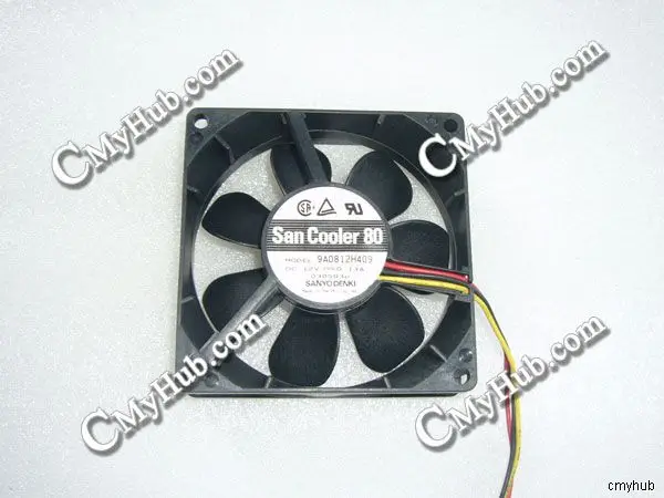 For SANYO DENKI 9A0812H409 DC12V 0.13A 8025 8cm 80mm 80x80x25mm 3pin Cooling Fan 9A0812H409