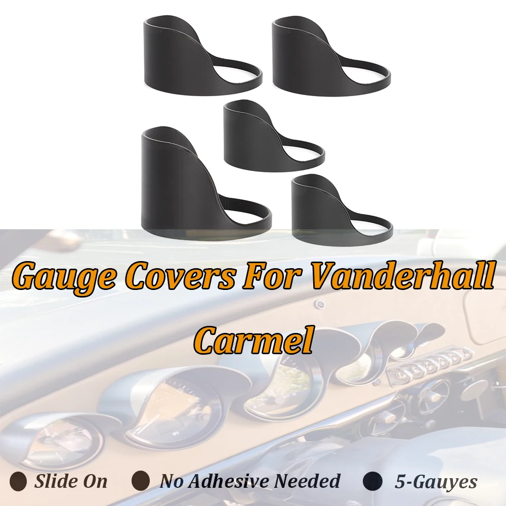 5PCS Set For Vanderhall Carmel Slide On Gauge Covers Black No Adhesive Needed