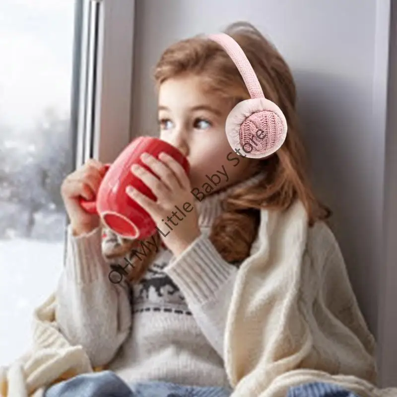 

M76C Split Finger Mittens Warm Gloves and Ear Muffs Foldable Essential Cold Weather Set for Kids Windproof Winter Gear