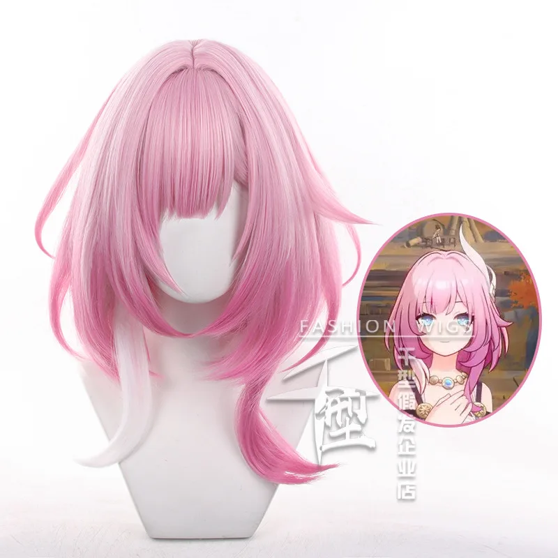 Juego HSR Cyrene Cosplay peluca larga rosa azul mezclada peluca Anime pelucas sintéticas resistentes al calor para disfraz de fiesta de Carnaval de Halloween