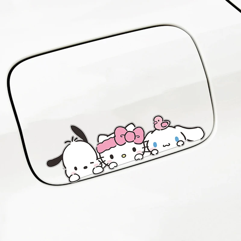 Sanrio Hello Kitty Car Sticker Car Handle Protective Film 3D Cute Car Door Stickers Waterproof Vinyl Decal Car Accessories Decor