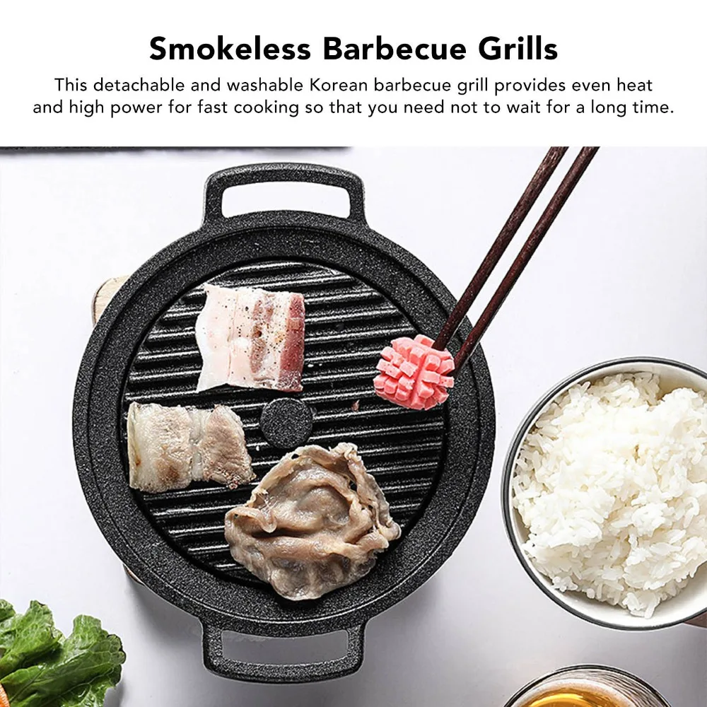 

Party Cooking Aluminum Alloy Charcoal Grill Durable Smokeless Hibachi Grill Even Heating Non-Stick Tabletop BBQ Outdoor/Indoor