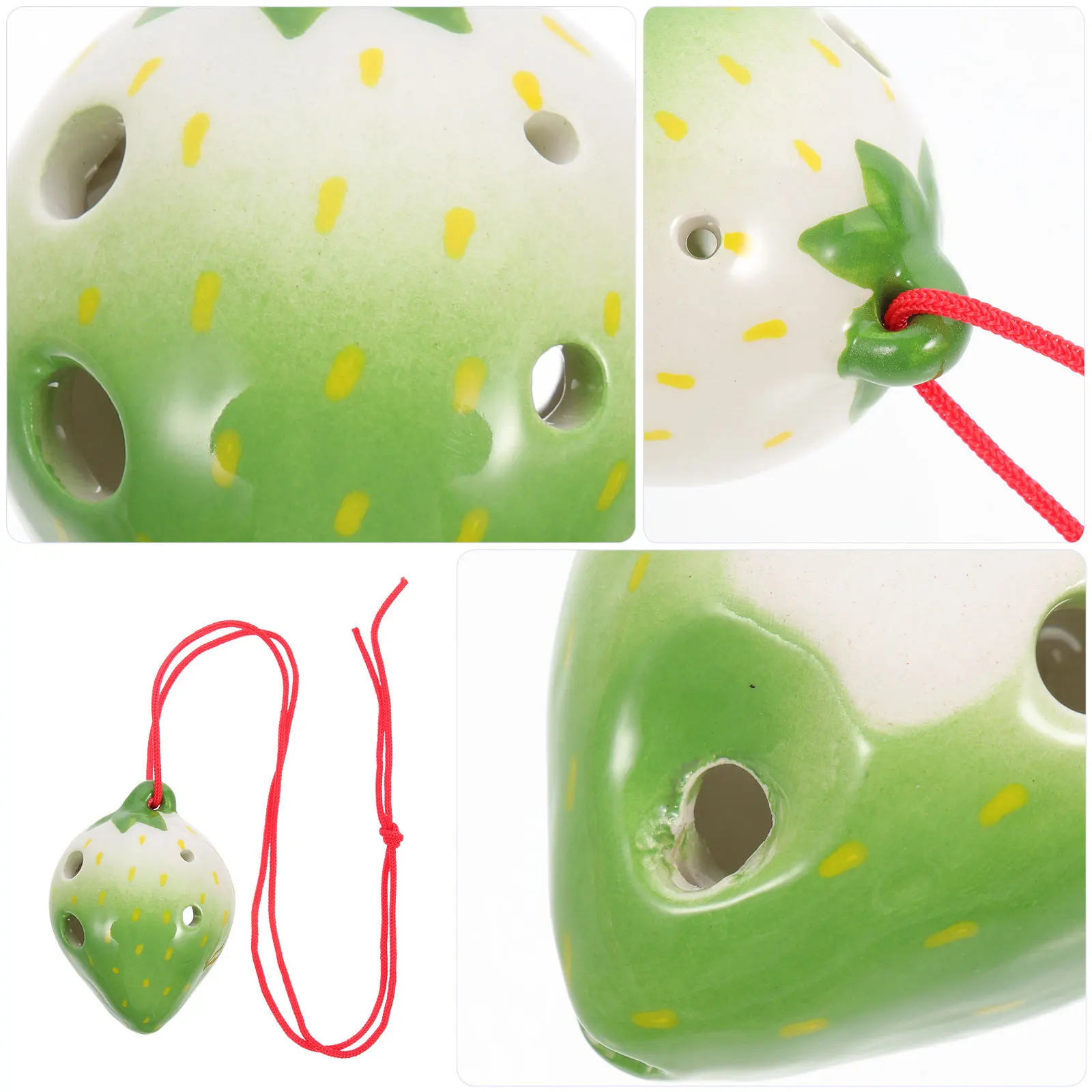 السيراميك 6 ثقوب الأكرينا الفراولة على شكل مبتدئين ممارسة أداة الرياح المحمولة خفيفة الوزن الكرتون الموسيقية هدية ل