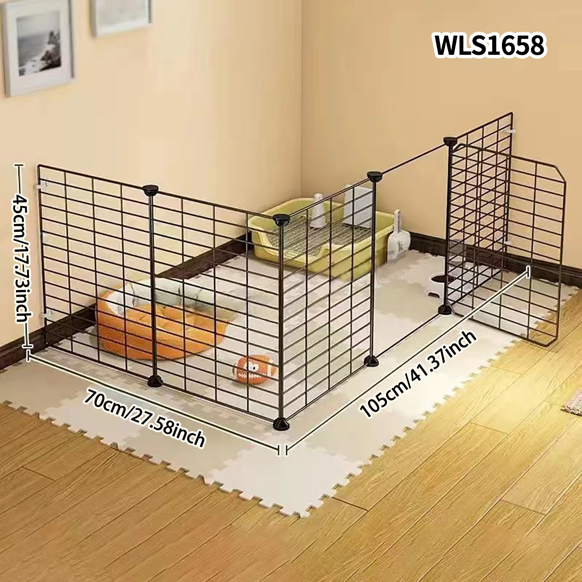 Dog Fence for Home Use, Indoor Pet Cat Enclosure, Small Dog Cage, Modular Pieces, Freely Combinable Isolation Gate