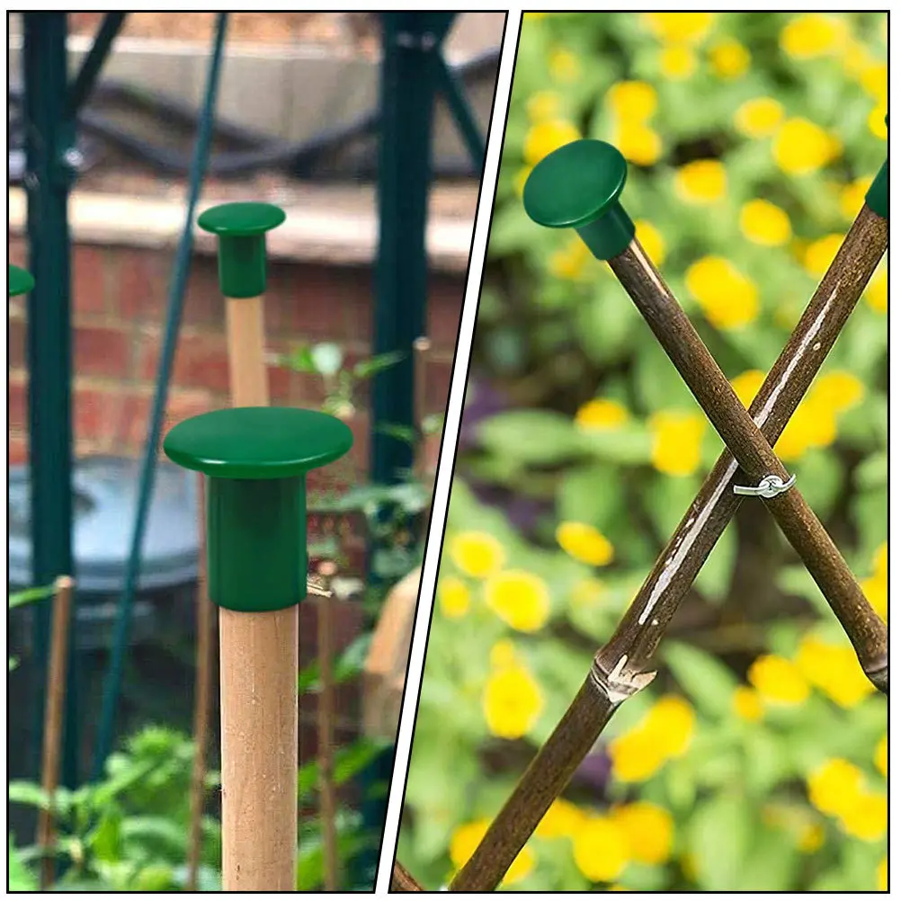 

50Pcs Cane Sleeve Covers Garden Bamboo Protectors Tough Plastic Topper Caps for Outdoor Fence Pole Ends Protection