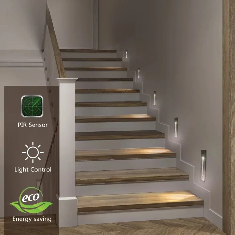 Movement Recessed Lamp Wall Nightlights Corridor Stair Lights Step Lighting Detect Sensor Motion Smart Luminaire Hall