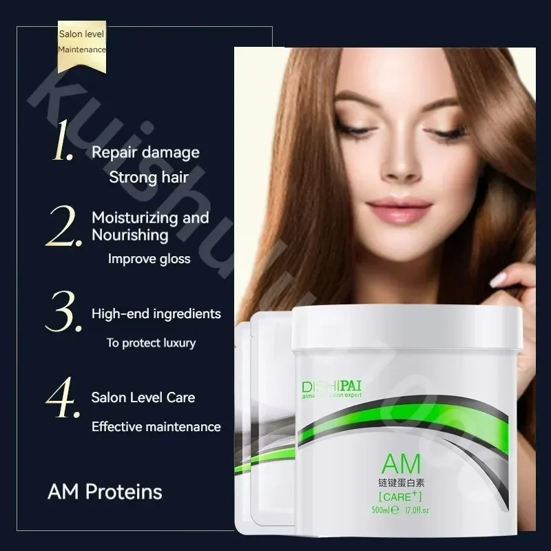 500ml AM Protein Hair Repair Mask for Dry Damaged Hair Deep Conditioning Hydrate and Nourish Smooth Improve Frizz Conditioners