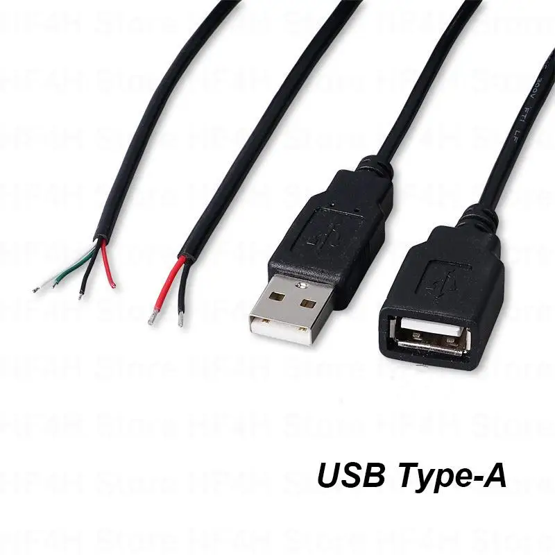 Type-C USB Female Jack 4 Pin 2 Pin Male Female Power Supply Data Line Charge Cable Extension Cord Connector