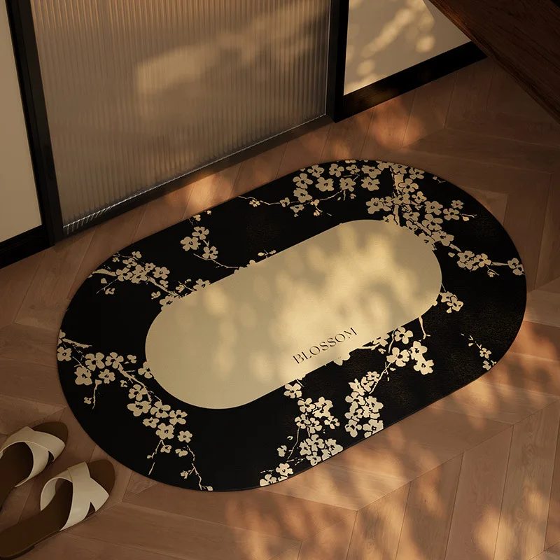 

VIKAMA European Classical Bathroom Water-Absorbent Quick-Drying Diatom Entrance Door Bathroom Floor Mat Home Decoration
