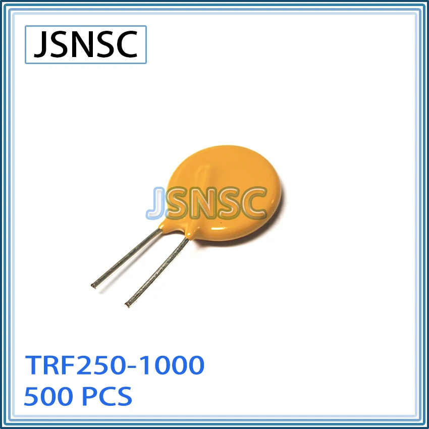 JSNSC Plug In Self Resettable fuse PPTC 500PCS TRF250 TRF250-1000 RF1000 250V 1A 1000mA Self-Restoring