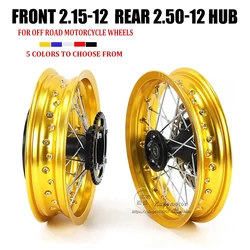 12 inches Front 15x12 rear 2.50-12 aluminum alloy wheel hub sprocket chain  for off-road motorcycle s