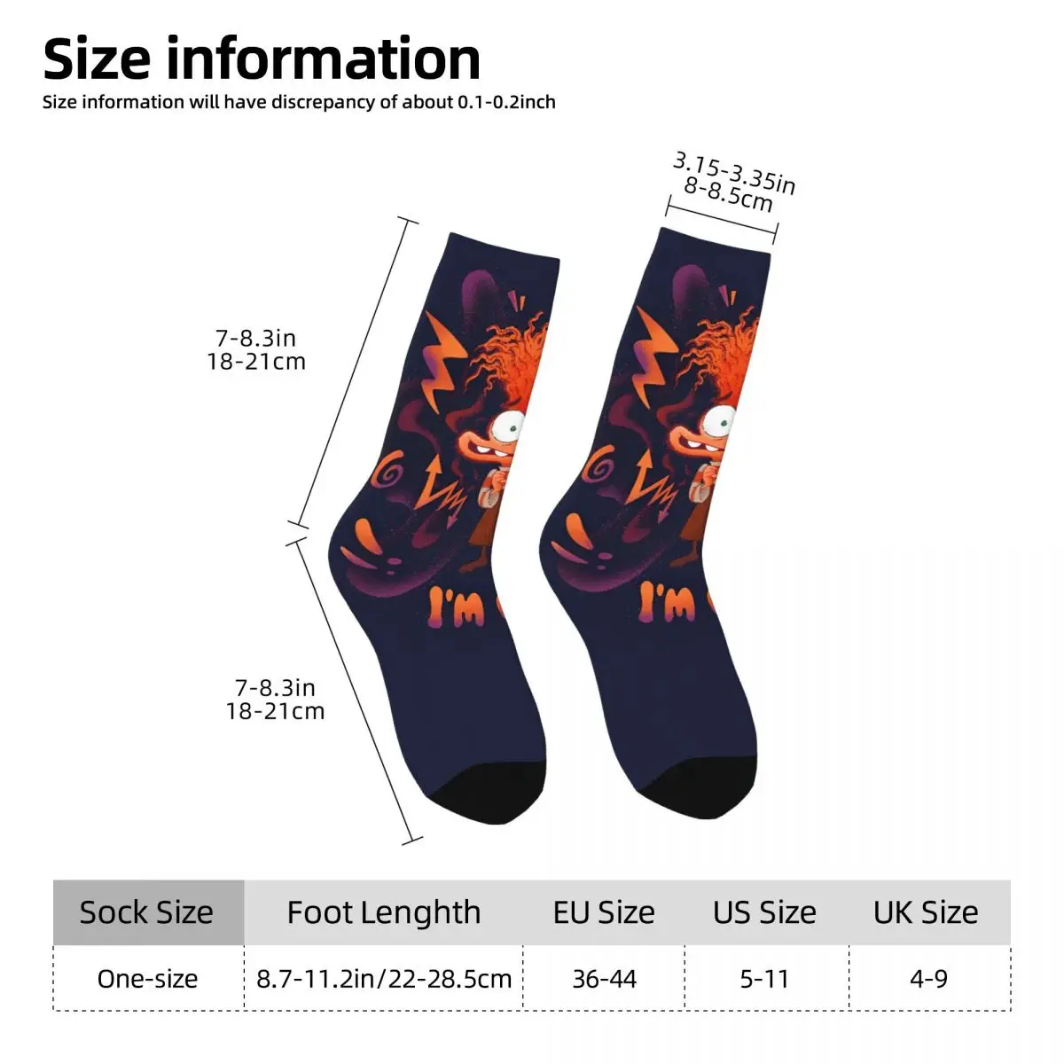 Crazy Inside Out 2 Anxious I\'m Fine Cartoon Design Theme Cozy Socks Merch All Season Super Soft Long Socks Sweat Absorbing