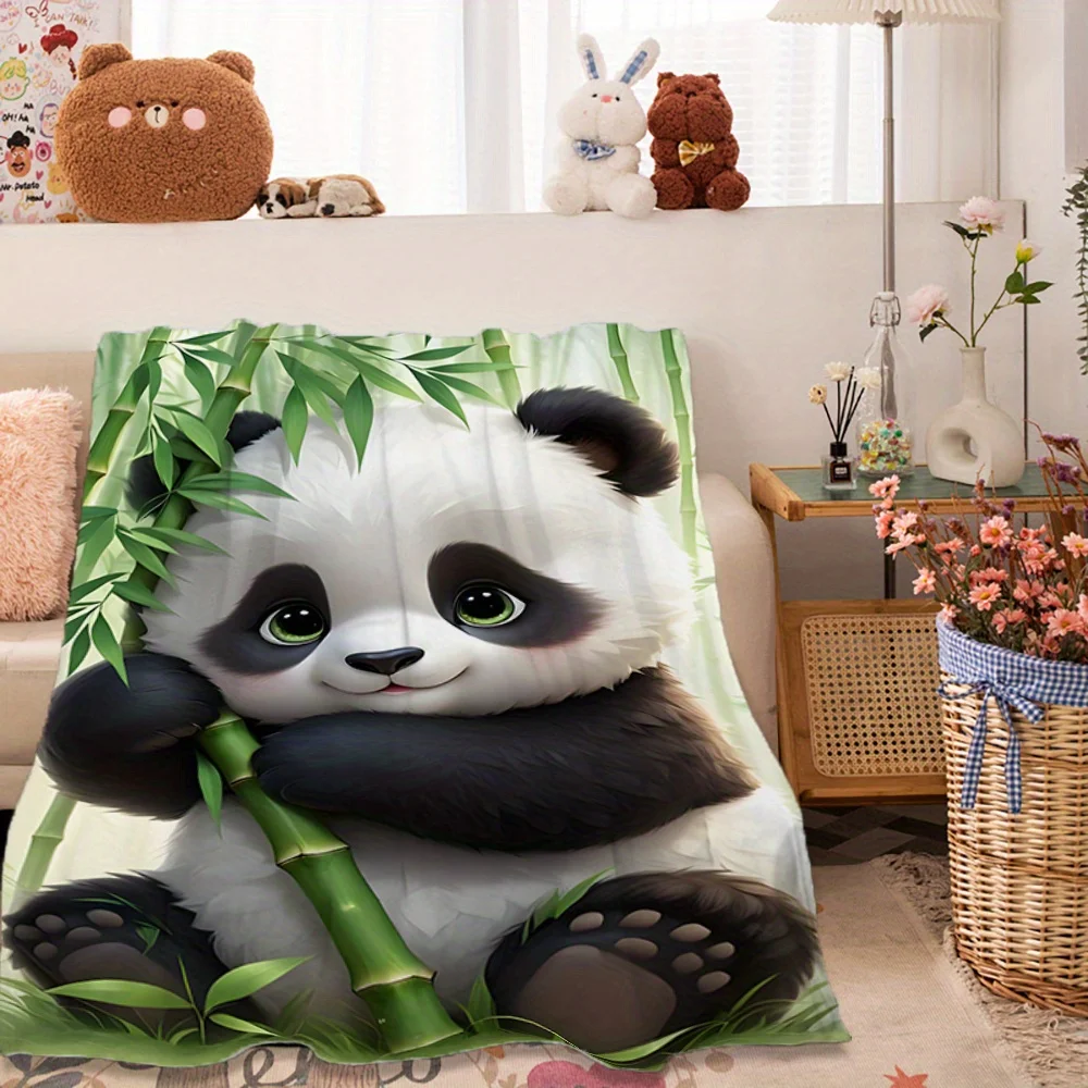A Cozy And Adorable Panda Fleece Blanket That Is Soft, Warm, And Versatile, Suitable for All Seasons - The Perfect Choice for Tr