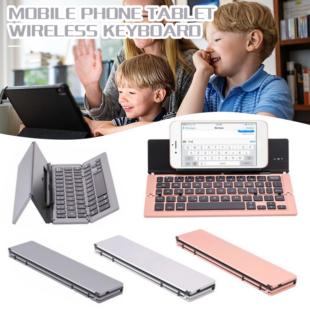 Thin Collapsible Wireless Keyboard Rechargeable Quiet Typing Keyboards For Computer Desk