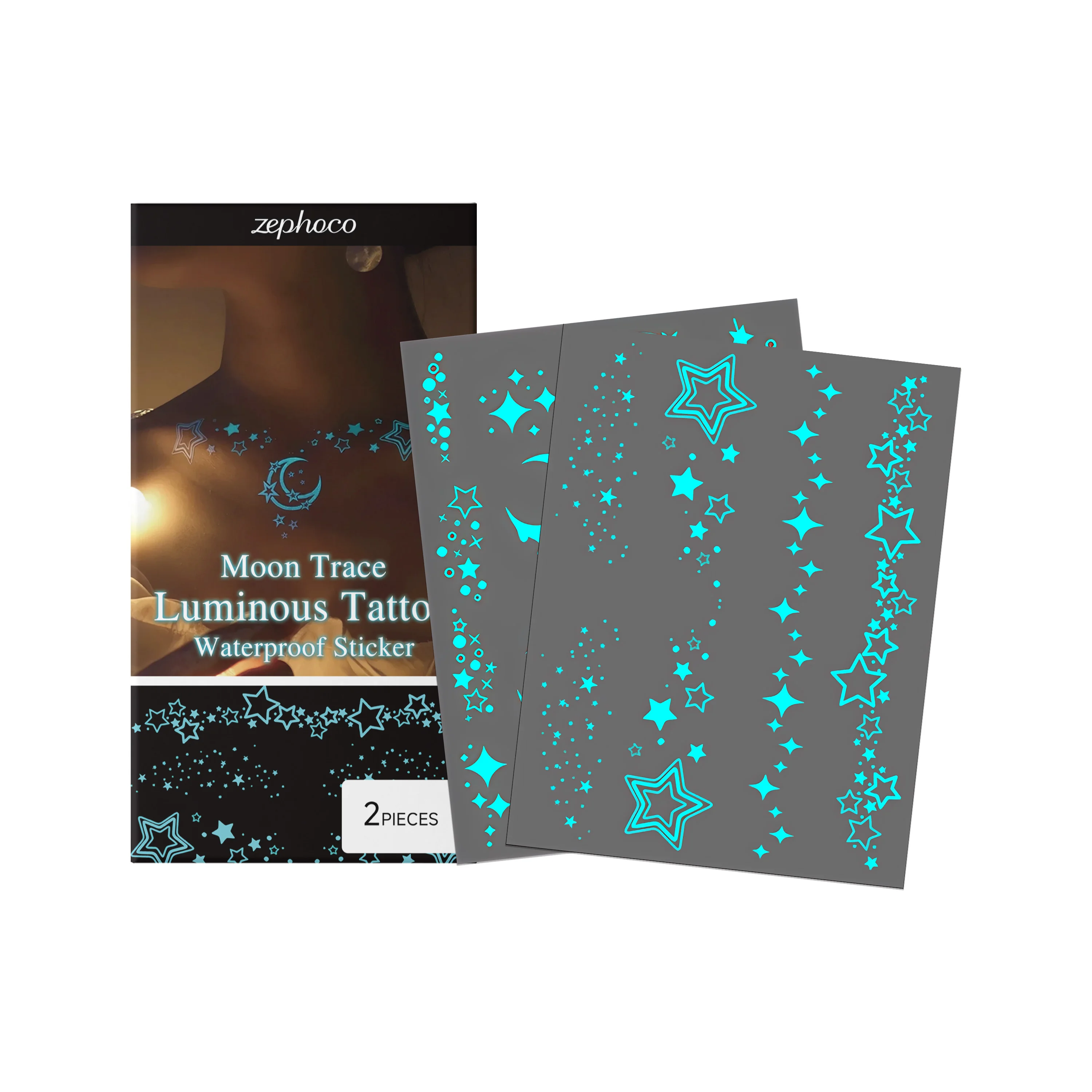 Picture 3: Party Dance Glow-in-the-Dark Tattoos - Temporary for Face & Body, Long-Lasting Waterproof Design, Easy To Use for Festive Looks