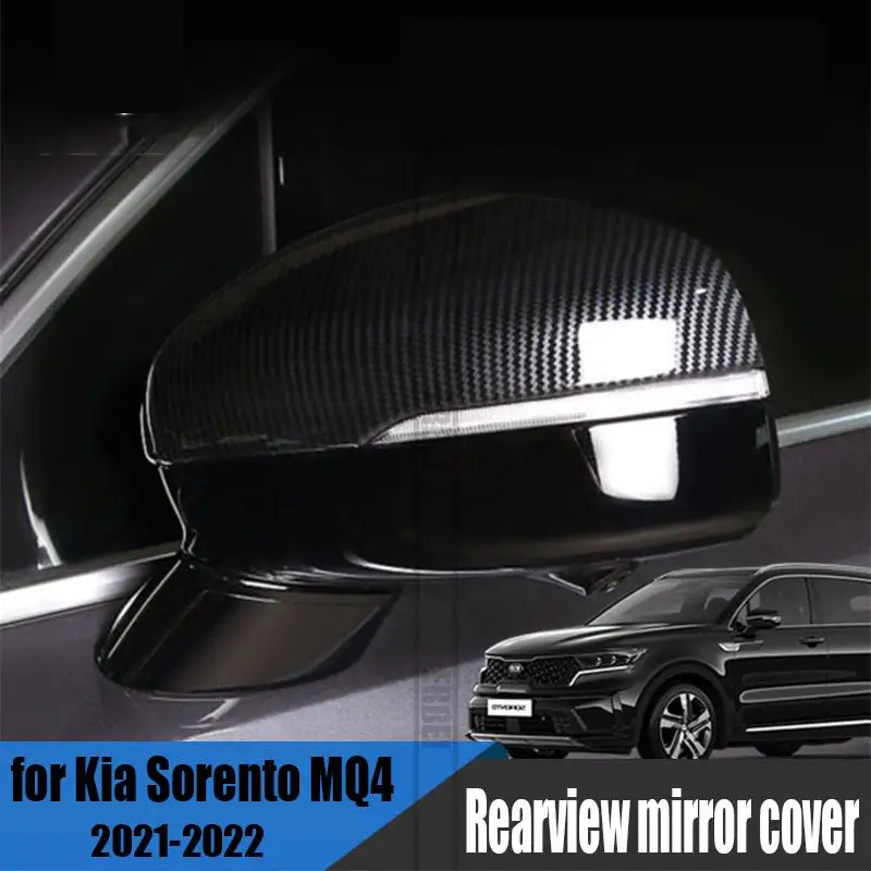 for Kia Sorento MQ4 2021 2022 exterior mirror rearview mirror modified carbon fiber pattern decorative cover