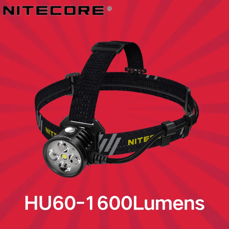 

NITECORE HU60 USB Powered Elit Headlamp 1600 lumens Rechargeable with Remote Control Wristband Hard Light Headlight