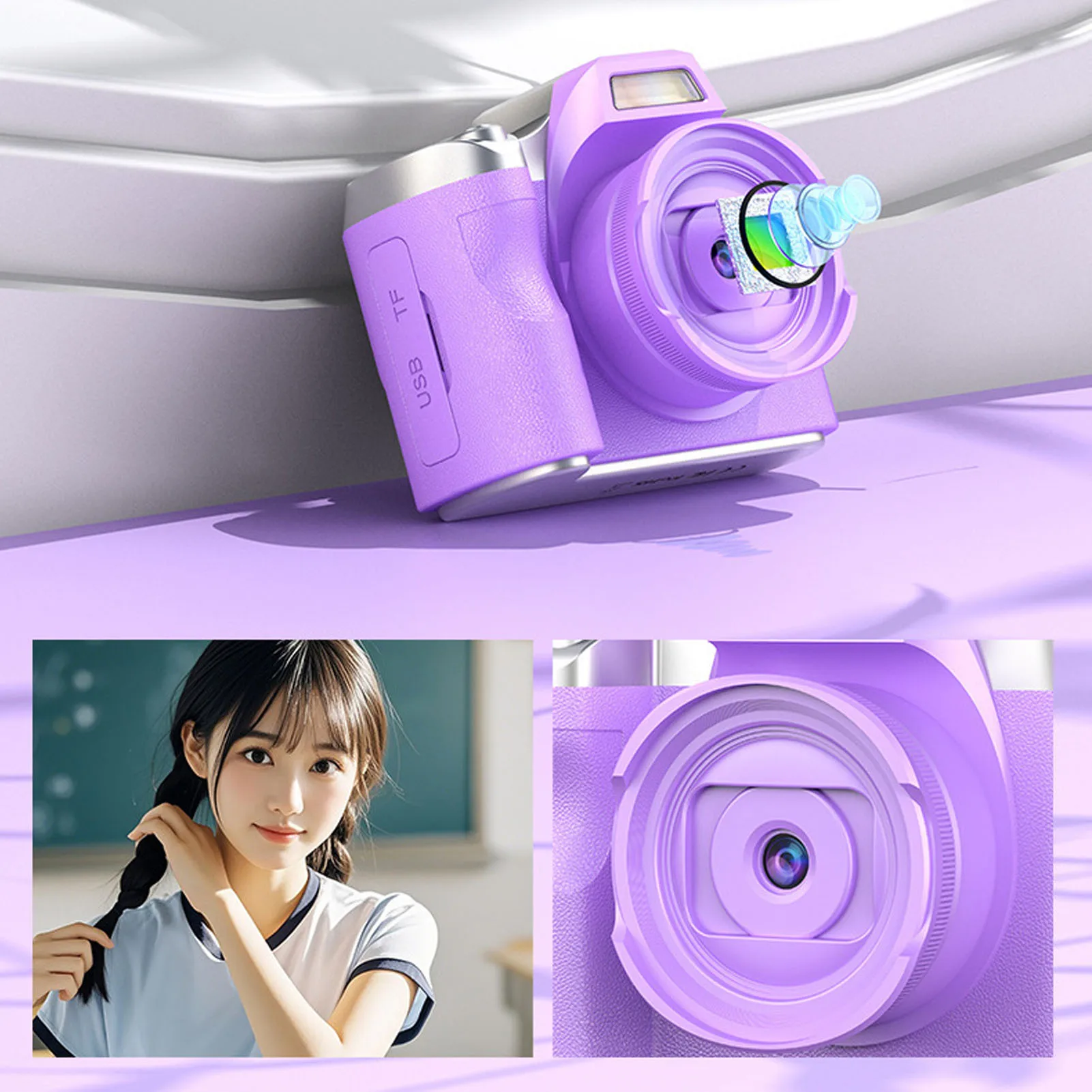 48MP Digital Camera Auto Focus Camera with 18X Digital Zoom 1.54 Inch  Screen for Travel Photography 18x Digital Zoom Camera