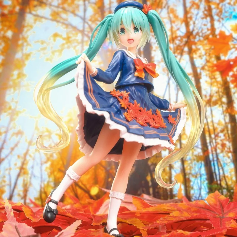 Anime Surrounding Hatsune Miku Four Seasons Maple Leaf Dress Cute Desktop Chassis Handmade Model Decoration Birthday Gift