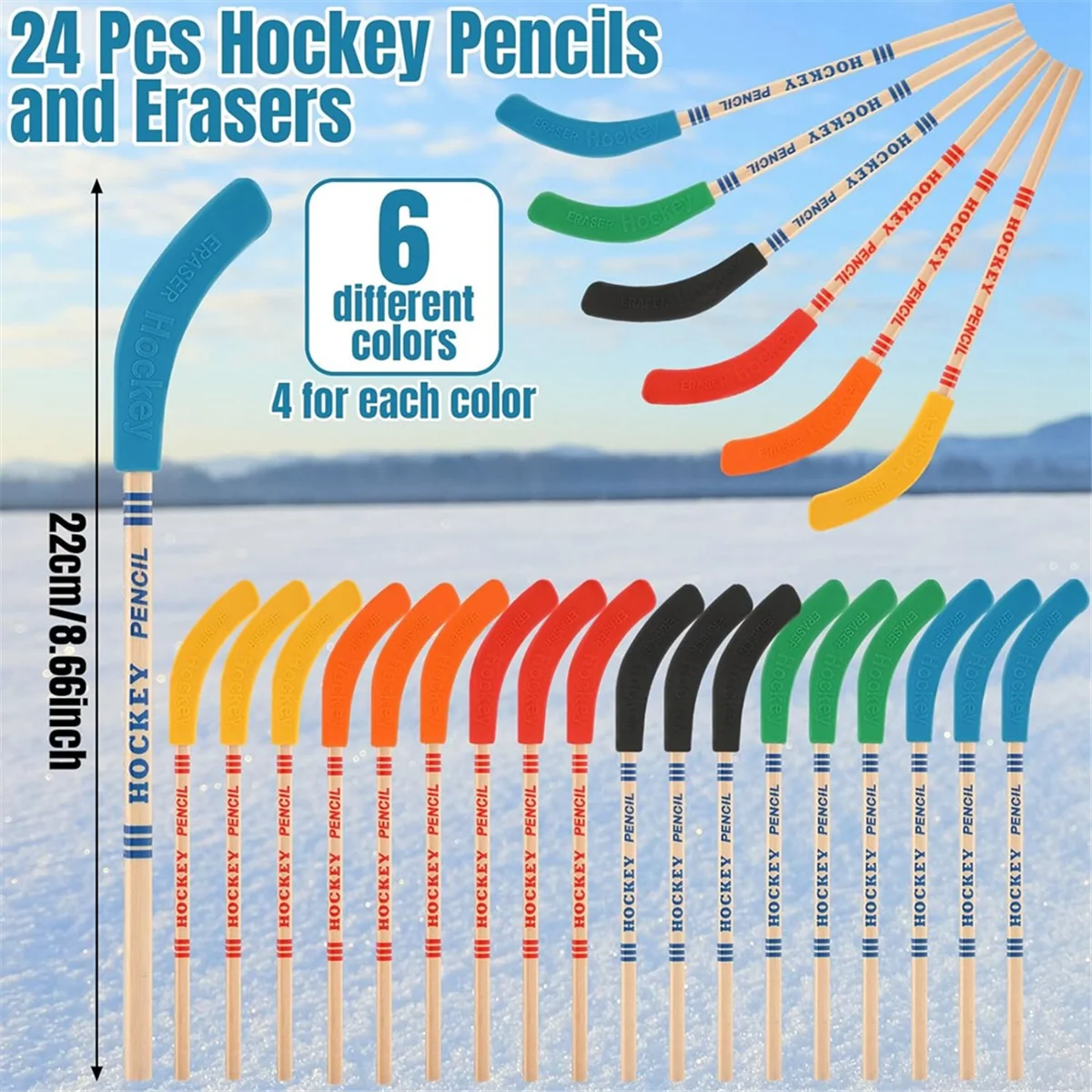 Crayons de hockey avec balle en mousse, faveurs de fête d'anniversaire, récompenses référer A