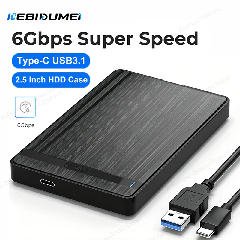

﻿ KEBIDUMEI USB3.1 2.5 inch SATA HDD SSD Enclosure 5Gbps Mobile Hard Drive External Storage Box HD Solid state Case Support UASP
