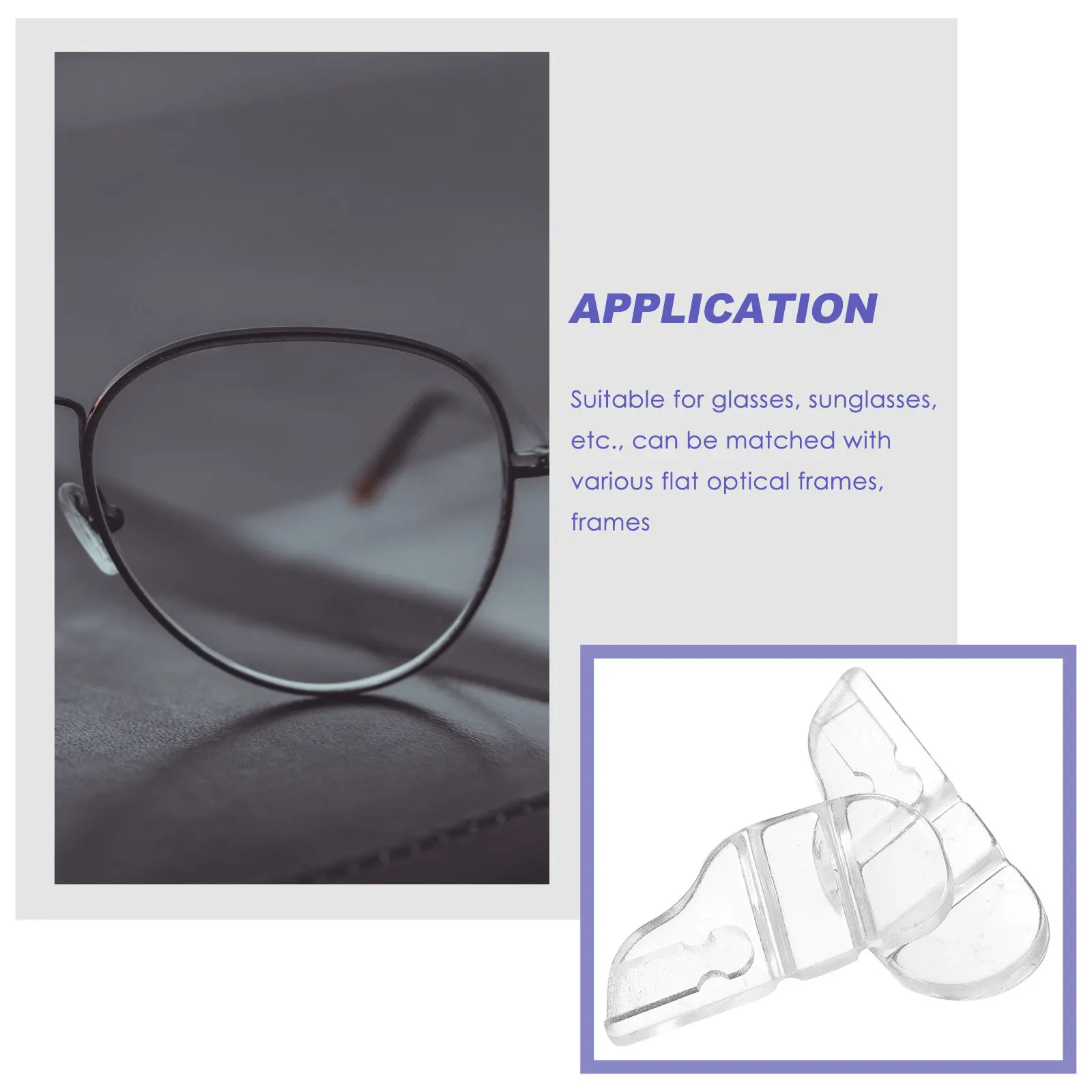 1Pair Ergonomic Nose Pads for Eyeglasses Relieves Nose Pressure Nonslip Grip Comfortable Cushion Glasses Accessories