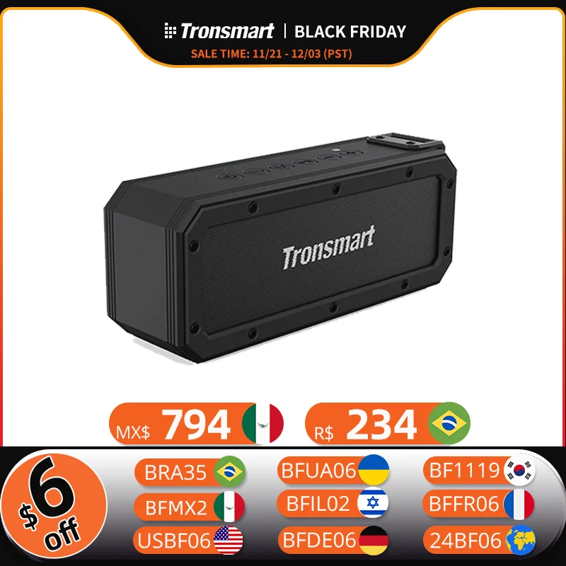 Tronsmart Element Force+ Portable Speaker with Bluetooth 5.0, SoundPuls,e IPX7 Waterproof,TWS,NFC,40W Max Output,Voice Assistant