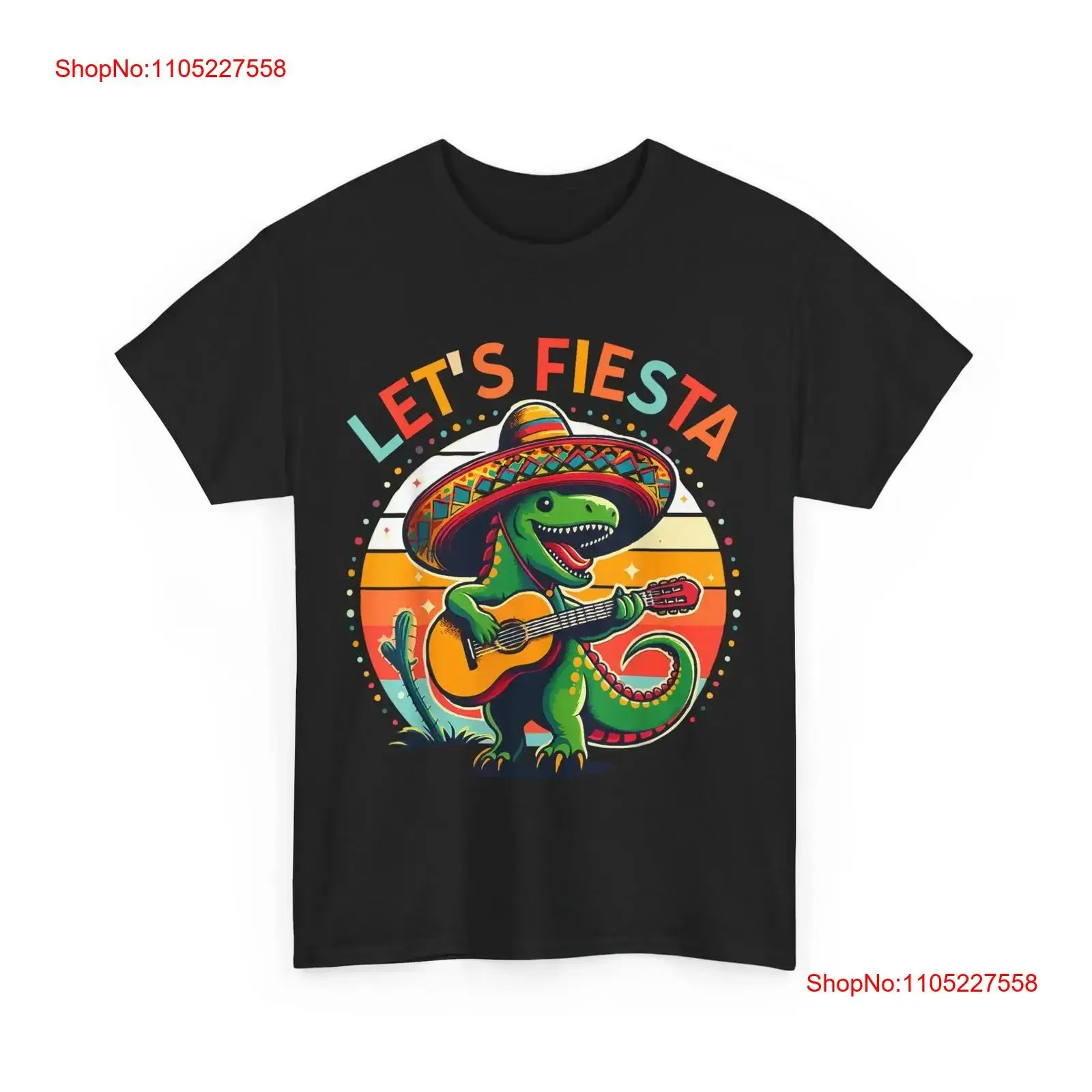 Cinco De Mayo T Shirt Let's Fiesta Dinosaur Mexican Funny vintage Washed Stylish Unisex Slightly Versatile fashion