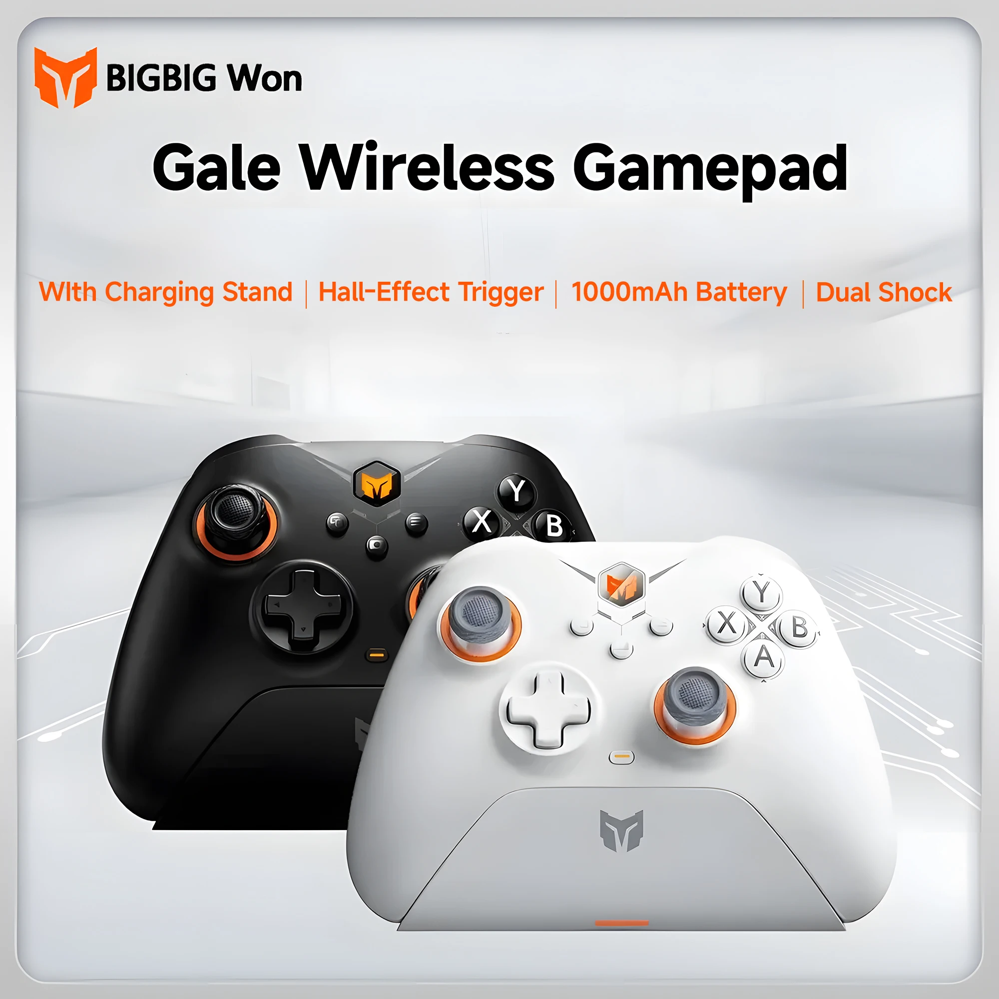 

NEW BIGBIG Won Gale Wireless Gaming Controllers with Charging Dock Gamepad with Hall Effect Trigger for PC NS IOS Android Games
