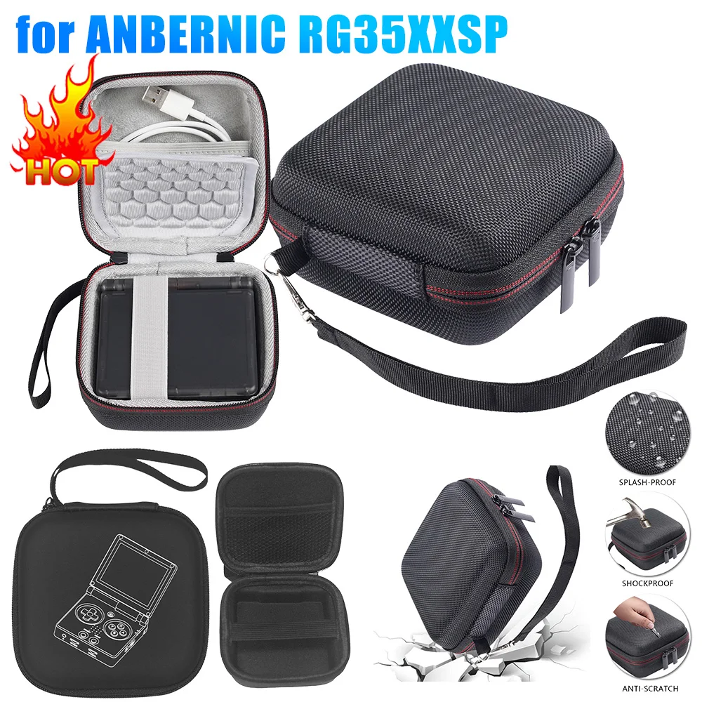 EVA Hard Carrying Case Bag Shockproof Travel Protective Case with Hand Rope for ANBERNIC RG35XXSP Handheld Game Console image 2