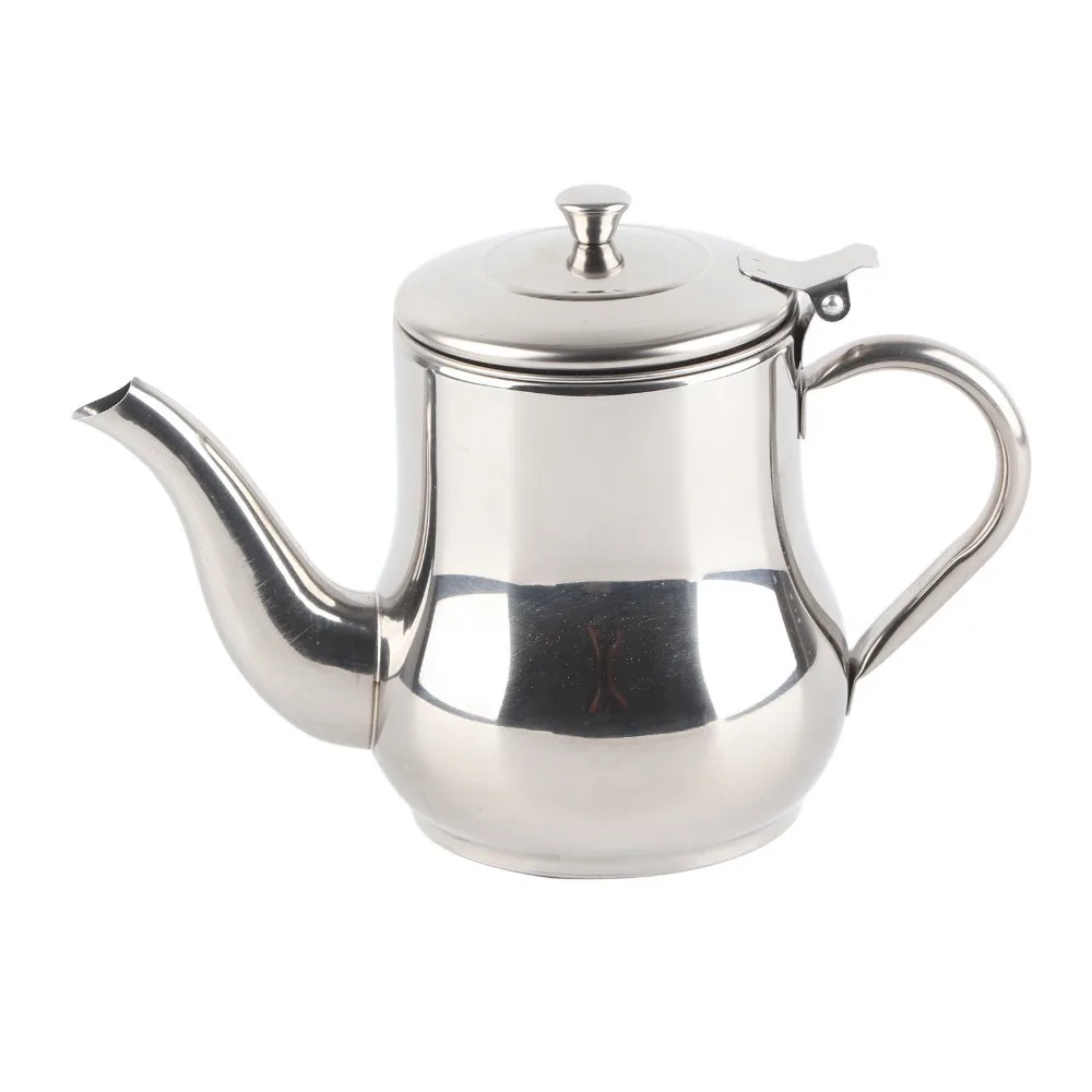 Stainless Steel Stainless Steel Tea Pot Durable Removable Strainer Oil Strainer Pot Rusty Proof Silver Teapot with Filter